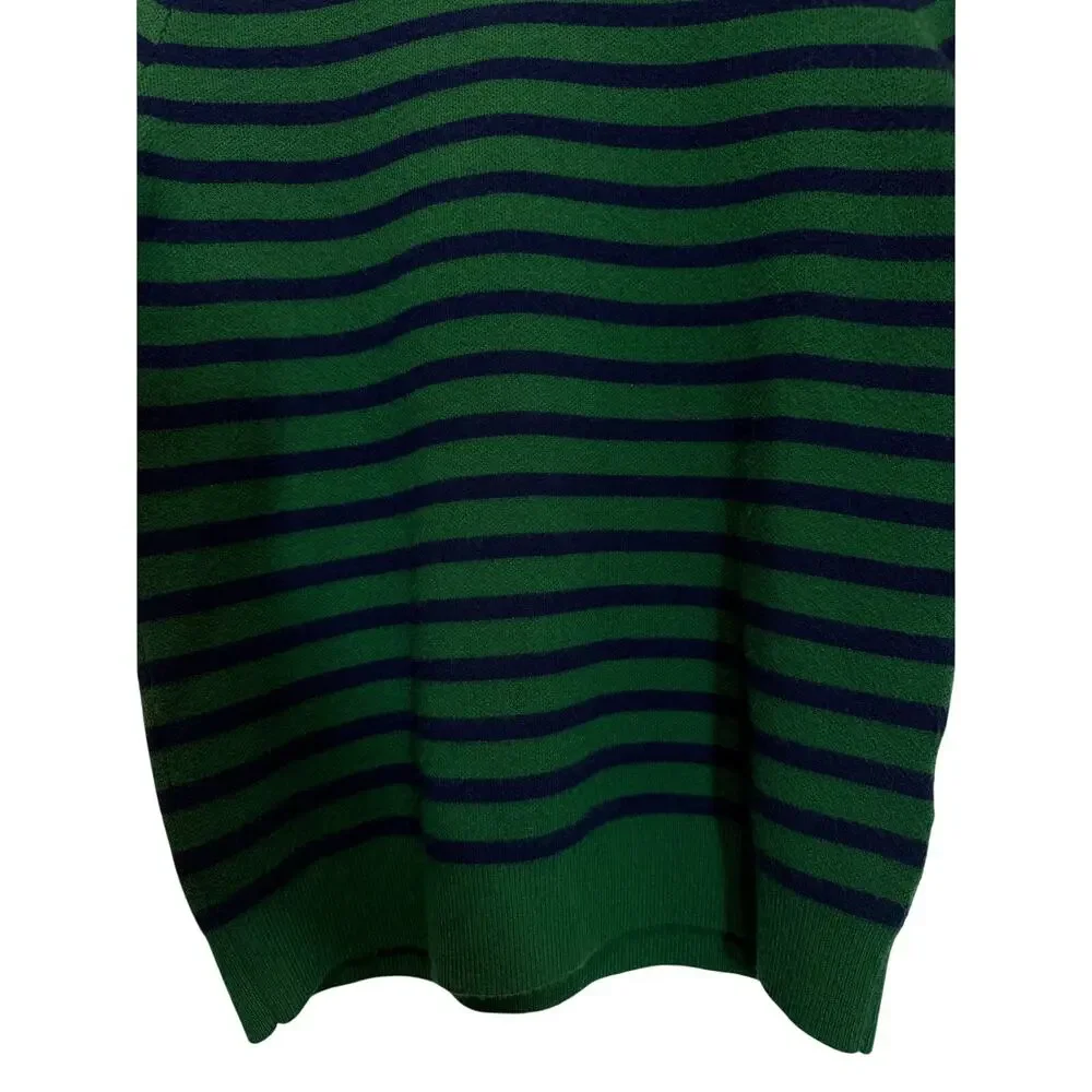 Maeve By Anthropologie Harmon Sweater Tee Green-Blue Stripes Short Sleeve Sz XS - Picture 10 of 10